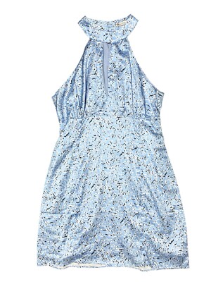NWT Lush Halter Cutout Minidress in Blue Size M Medium | eBay