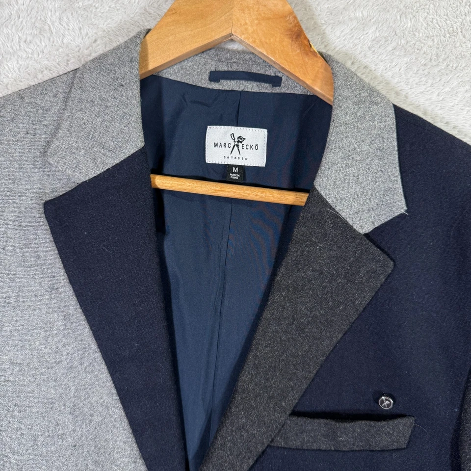 Marc Ecko спортивное пальто мужской средний темно-серый пэчворк однобортный повседневный EUC - Изображение 2 из 4