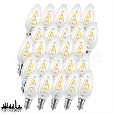 50er Pack E14 LED Filament Kerze C35 - 2W (= 25W) 2700K warmweiß Lampe Glühbirne