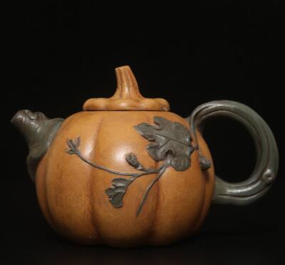 ceramica LAMAGAハンドペイントヴィンテージピッチャー Wang Yixian Signed Old Chinese Handmade Yixing Zisha Teapot w
