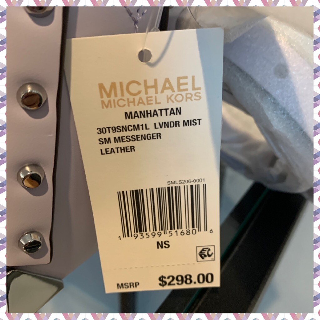 ❤️ Michael Kors Manhattan Leather Lavender Mist/Silver Crossbody image 8