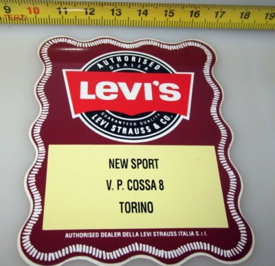 LEVI'S VIA COSSA TORINO ADESIVO STICKER NEW ORIGINAL