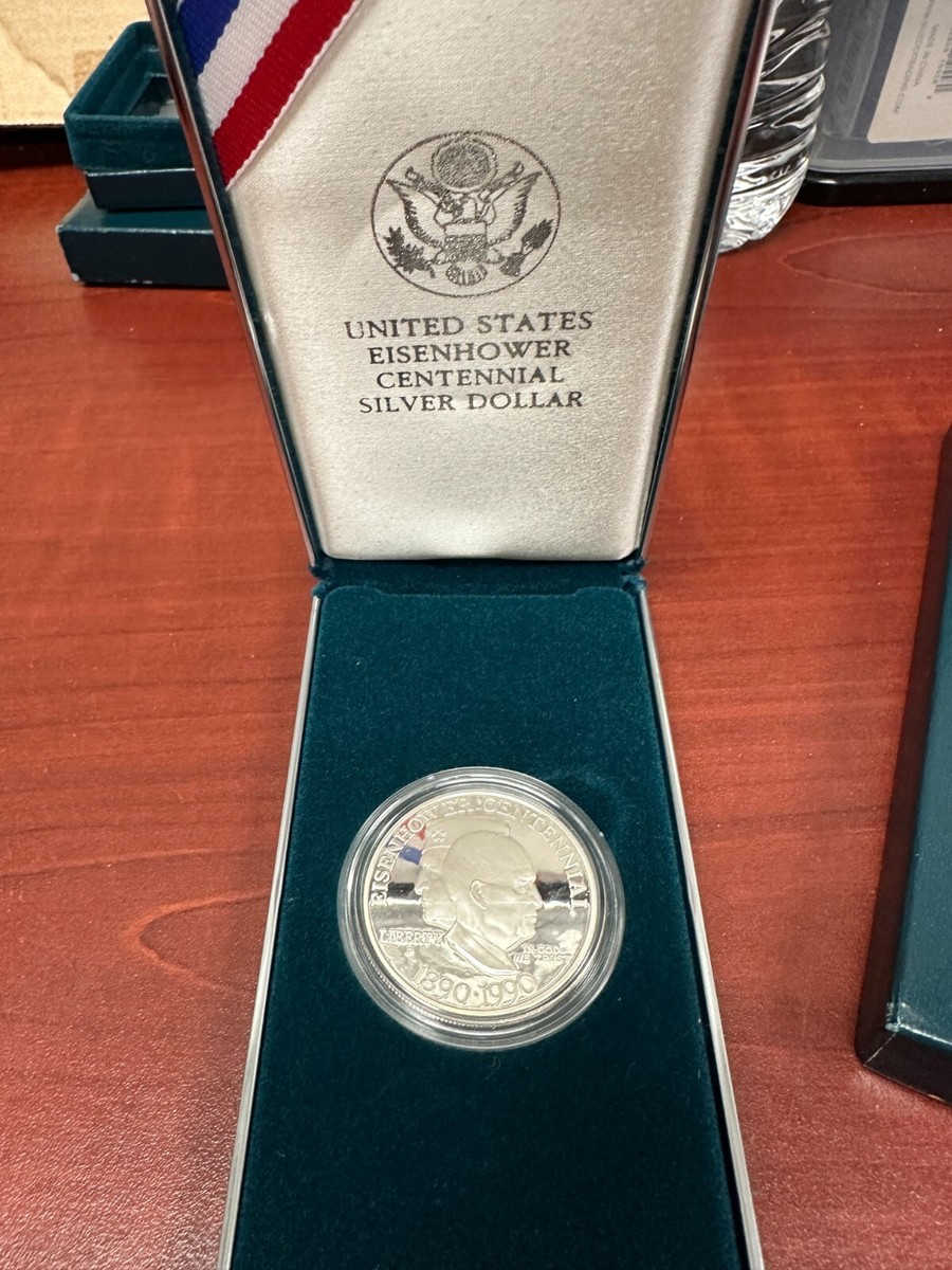 1990 United States Eisenhower Centennial Proof Silver Dollar * In
