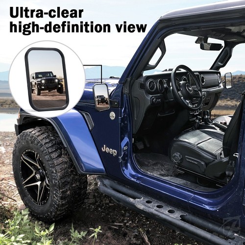 For 2018-2024 Jeep Wrangler JL & JT Gladiator Aluminum Side Mirrors Doors Off - 第 2/7 張圖片