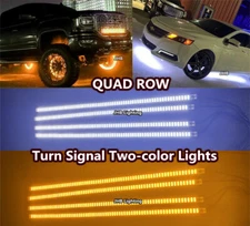 JHB 4x 1.4Meters QUAD ROW Amber+WHITE LED Switchback LED 17.5"Wheel Strips Light