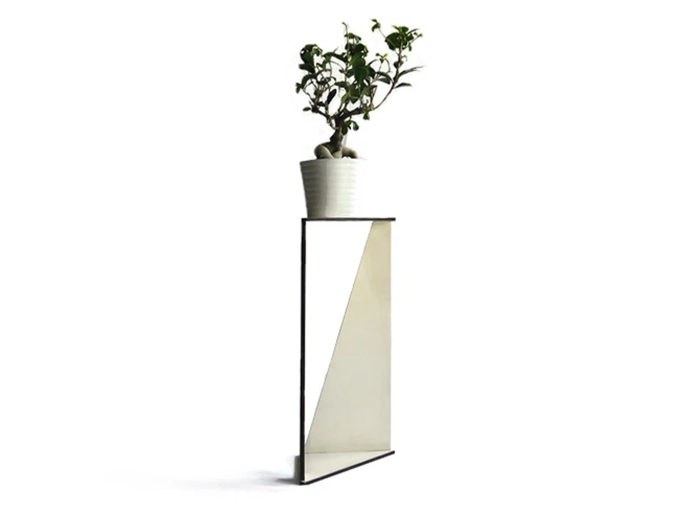 Modern Tall Triangle Wooden Pot Plant Stand Corner Table Cabinet Accent Flower - Image 2 of 4