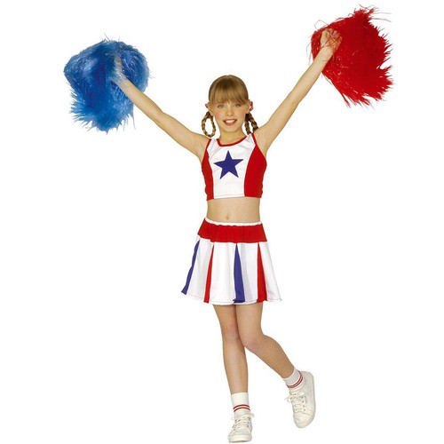 Cheerleader Pom Pom blau Pompon Pompom Puschel Bommel Tanzwedel Funken Kostüm - Bild 2 von 2