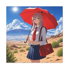 Manga Style Pop Art Print Wrapped Canvas Stretched On Wood Frame 24"x24"