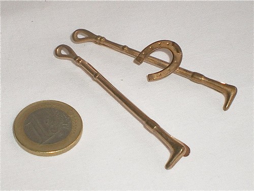 Lot De 3 épingles De Cravate Chasse/cheval - Métal Et Strass, Occasion