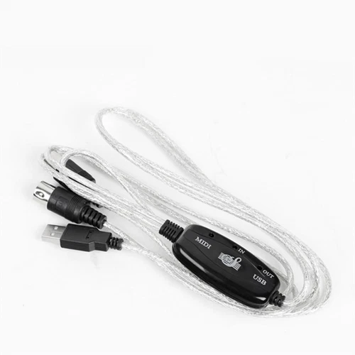 USB IN-OUT MIDI Interface Cable Converter PC to Music Keyboard Adapter Cord 2M T