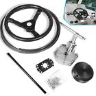 Boats Steering System Kit with 15 Feet Steering Control Cable,13.5" Wheel