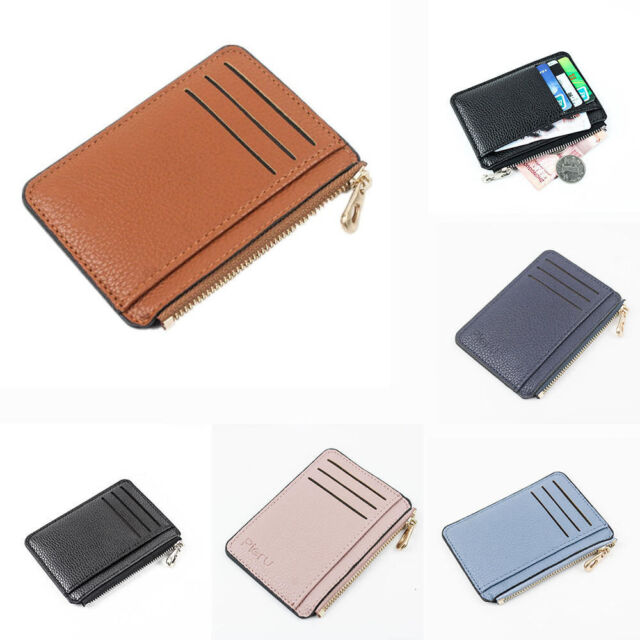 RFID Blocking Wallet Slim Leather Credit Card Holder Money Clip Unisex Portable