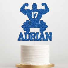 Personalised Gym Lover Glitter Cake Topper Party Decoration Any Name Age
