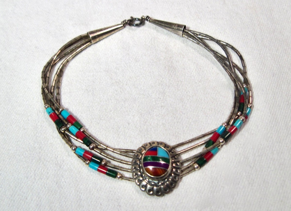 Vintage Sterling Silver Signed TK Emerson Navajo Bracelet