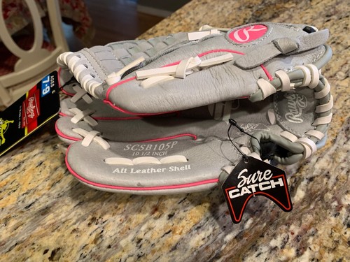 NWT Rawlings Sure Catch Softball 10.5" Youth Glove SCSB105P 7-9 Year Old Left - Picture 2 of 9