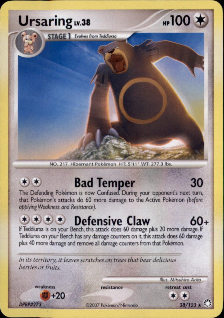 Pokemon Ursaring #38/123 Mysterious Treasures LP - NM
