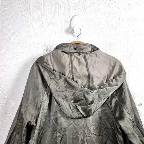 Vintage SUSSAN Womens Jacket Size L Green Satin Long Sleeve Hooded Zip Font - Picture 6 of 12