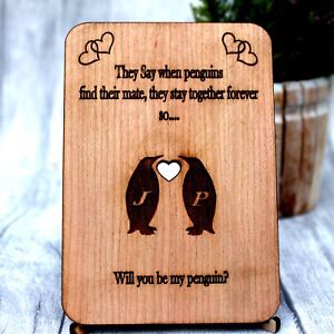 husband Penguin Love Poster//Gift for wife couple with names//Personalised Romantic Valentines Day poster//You are my penguin//US Letter Size