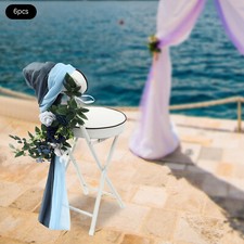 6PCS Purple Artificial Flower Wedding Chair Decorations Rose Chair Decorations