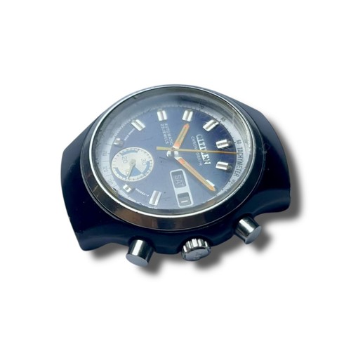 CITIZEN AUTOMATIC CHRONO 67-9577 WRISTWATCH BLUE DIAL CHALLENGE TIMER FOR REPAIR - Picture 2 of 10