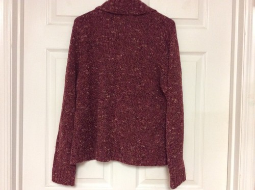 Charter Club Womens Sweater Shrug Size XL Burgundy One Button 110 - Picture 2 of 5