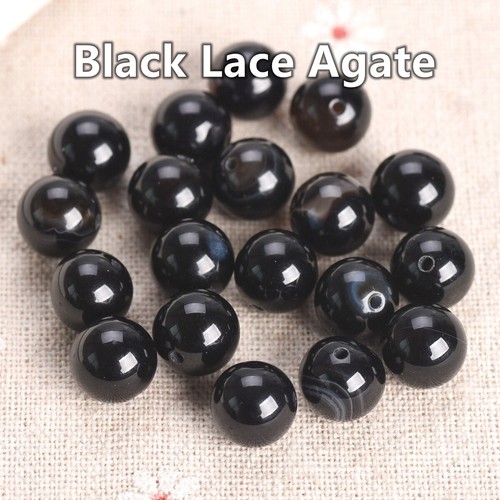 Round Natural Agate Stone Gemstone Loose Beads 4mm 6mm 8mm 10mm 12mm 14mm - Picture 14 of 25