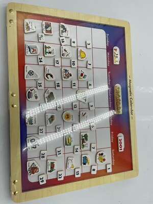 Monthly Magnetic Wooden Calendar-Years 2000-05 By Lights