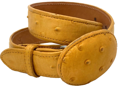 El General Ostrich Leather Belt El General Exotic Ostrich Leg Western Belt - Brown main image 2