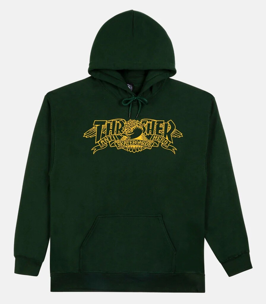 ANTI HERO Skateboards x Thrasher Mag Banner Forest Green Hooded