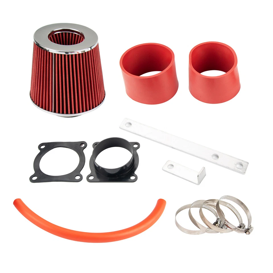 Sistema de entrada de ar frio vermelho + protetor térmico para 03-06 Nissan 350Z Infiniti G35 FX35 - Imagem 4 de 4
