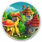 2 x Vinyl Stickers 30cm - Mushroom Fantasy Land House Cartoon Cool Gift #16900