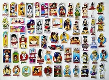 HOOK UPS Vinyl Sticker Lot REPRODUCTIONS (60 Stickers) SET 1 skate anime hentai
