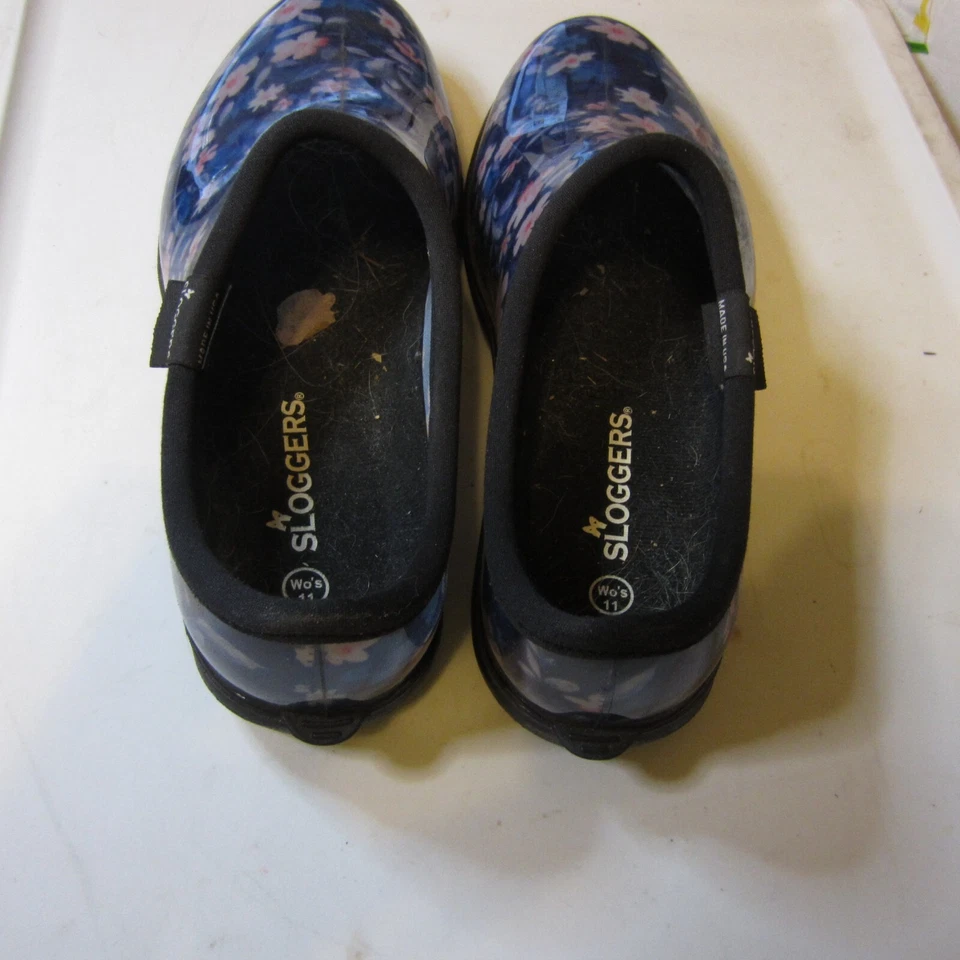 Zapatos de jardín Sloggers talla 10 para mujer púrpura estampado floral impermeables informales sin cordones Foto 2 de 4