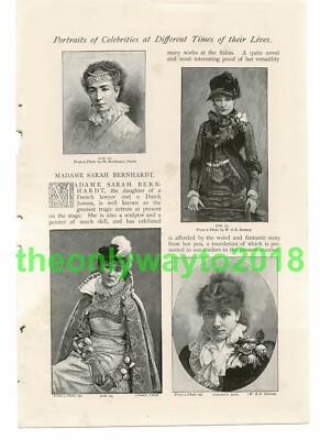 Sarah Bernhardt, Zu verschiedenen Zeiten des Lebens, Buchillustration (Druck), 1893