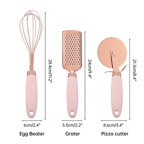 7 Piece Stainless Steel Copper Plated Kitchen Tool Set Peeler Can Opener Slicer - Picture 5 of 12