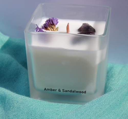 Soy Wax Scented Candles - Lavender Vanilla & Amber Sandalwood 2-Pack