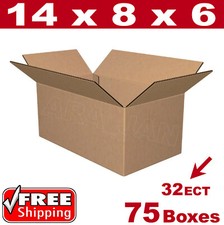 75 - 14x8x6 Cardboard Boxes Mailing Packing Shipping Box 32ECT Corrugated Carton