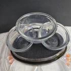SET OF 3 Vintage Anchor Hocking 1019 Clear Glass Oval 10oz Ramekins Custard Cups