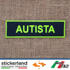 Toppa Patch nome personalizzato ricamato - AUTISTA - Toppe con velcro 12 x 3 cm