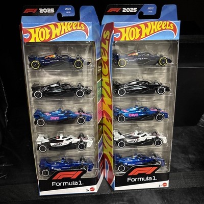 2025 Formula 1 Car * 5 Pack  F1 Hot Wheels 2026 RedBull, AMG Williams, BWT, Hass