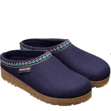 HAFLINGER FRANZL MITTELBLAU BLUE FELT SLIPPERS MEN/WOMEN CLOGS