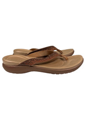 Crocs Women's Brown/Bronze Rhinestone Capri V Dual Flip Flops - 9