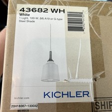 Kichler Danika Single Light 5" Wide Mini Pendant White w/ Wood Accent 43682WH