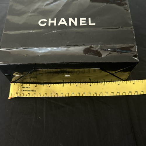 CHANEL White & Black Paper Shopping Gift Bag Small Free Shipping - Picture 4 of 7