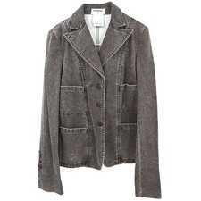 Chanel Single Breasted Denim Jacket Brown 02P 38 178780