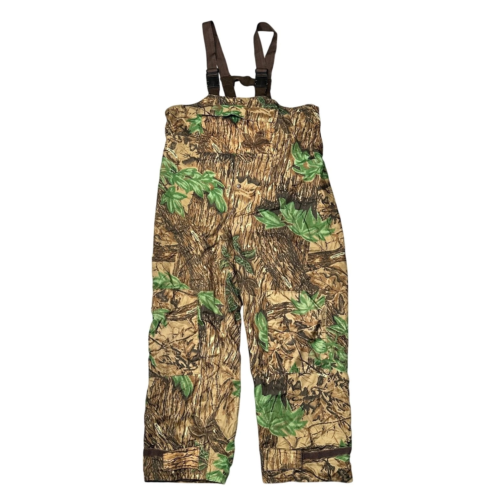 Vintage Realtree Weather-Rite Tree Camo Hunting Overalls Pants Men XL 31" Inseam