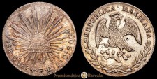 República de México 8 Reales (27,07 gramosg) 1874 Guanajuato FR KM-377.8 VF+