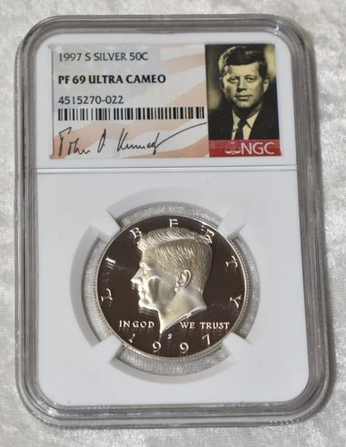 1997 S KENNEDY 90% SILVER PROOF HALF DOLLAR NGC PF 69 UC PF69UC SAN FRANCISCO US
