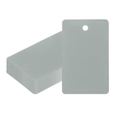 50Pcs 2-1/16" x 1-5/16" Plastic Shipping Tags with Wire Waterproof Blank Gray