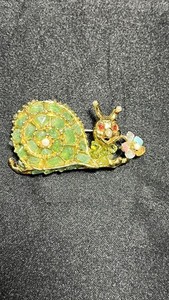 Authentic Vintage Swoboda Gold- Plated Rabbit Brooch w Carnelian Flower & Center Pearl